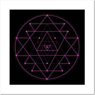 Pink Circles and Triangles Posters and Art